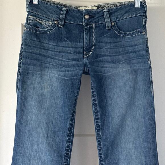 Ariat REAL Womens Size 28L Mid-Rise Icon Straight Leg Jean in Rainstorm 10017217 - Picture 9 of 13